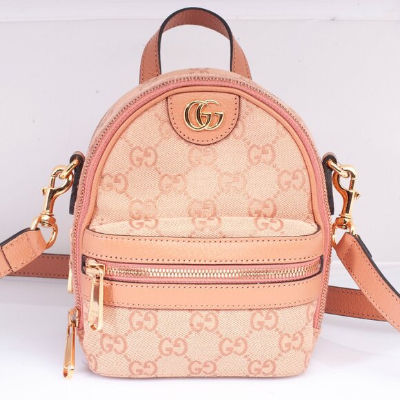 Authentic Gucci Pink GG Canvas Ophidia Mini Crossbody - Picture 1 of 16